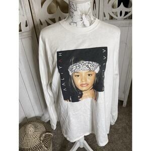 Vintage FRCHS LA X Aaliyah Graphic White Long Sleeve T Shirt Unisex Large